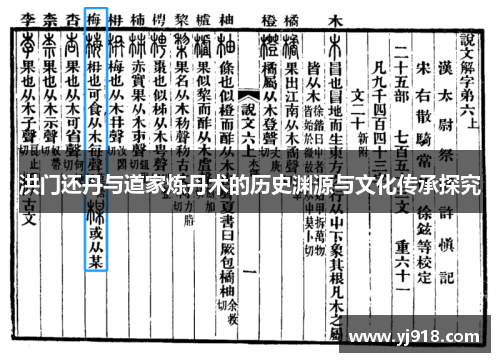 洪门还丹与道家炼丹术的历史渊源与文化传承探究